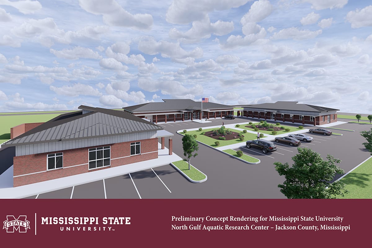 Preliminary Concept Rendering for Mississippi State University North Gulf Aquatic Research Center - Jackson County, Mississippi
