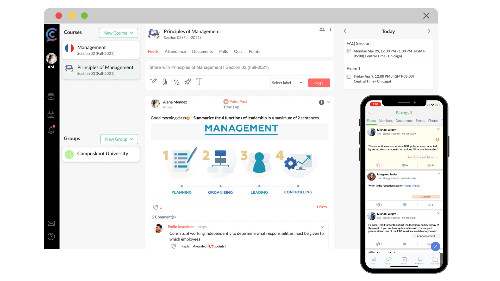 CampusKnot classroom engagement software screenshot